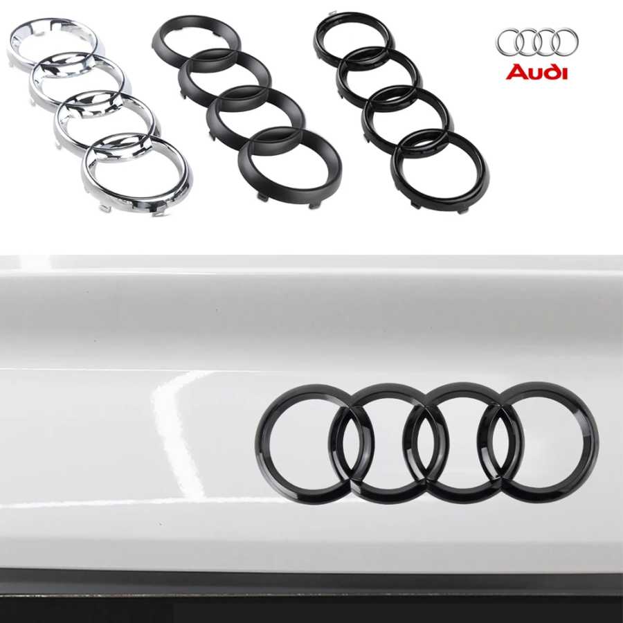 ABS для Audi Sline A3 8P 8L 8V A4 B8 B6 B7 B9 A6 C6 C7 S5 A7 A5 Q5 Q3 TT A1 Q7 Автоматический значок с логотипом автомобиля Передняя решетка Задний багажник 4Ring Быстроизнашиваемых деталей