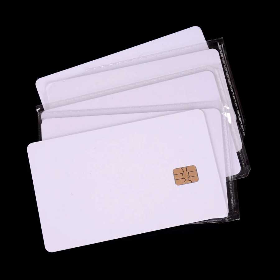 Белый контакт SLE4442, чип Smart IC, пустая ПВХ-карта с чипом SLE4442, пустая смарт-карта, контактная IC-карта, безопасность Доступ к автоматизации здания