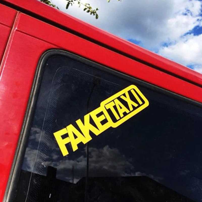Фотография №4 товара 1 шт., универсальная наклейка FAKE TAXI для автомобиля, наклейка, эмблема,