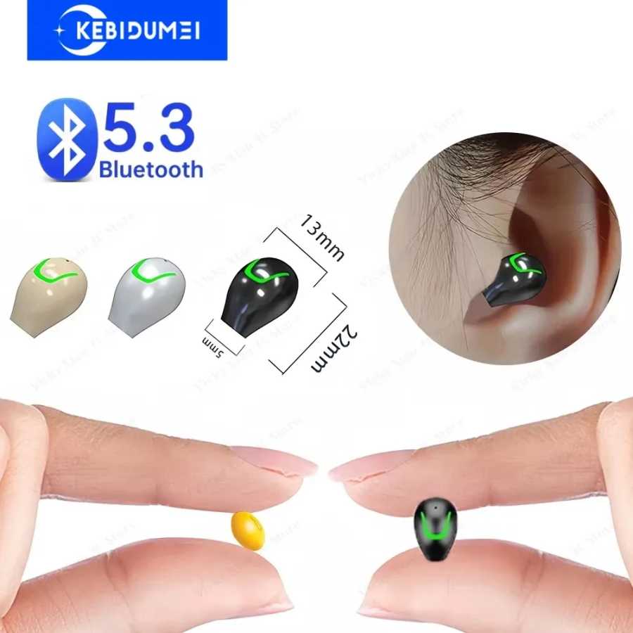 Bluetooth 5,3 наушники-вкладыши мини-невидимая гарнитура беспроводные наушники Hi-Fi стерео наушники с шумоподавлением для XIAOMI Huawei Портативное аудио и видео