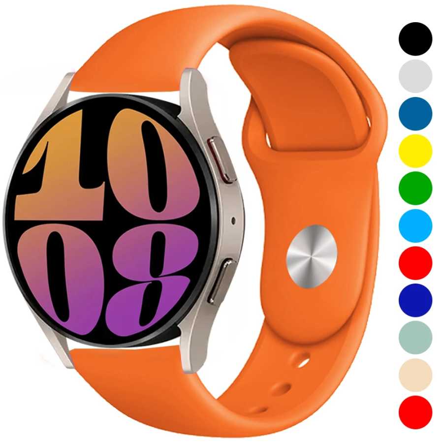 Ремешок силиконовый для Samsung Galaxy watch 6 5/5 pro/4/Classic/Active 2/Gear S3 frontier 20 22 мм, браслет для Huawei GT 2/2e/3 pro Аксессуары для часов