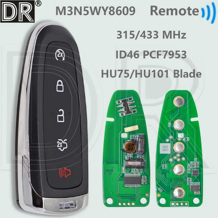 DR M3N5WY8609 ID46 PCF7953 чип 315/433 МГц автомобильный дистанционный ключ для Ford Focus Edge Escape Flex Taurus Explore Expedition 2011-2018 Стартеры
