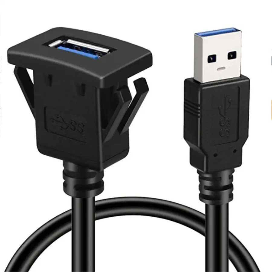 USB 3.0 между мужчинами и женщинами AUX удлинительный кабель для крепления на панели заподлицо для автомобиля, грузовика, лодки, мотоцикла, приборная панель, водонепроницаемый провод 1 м Автоэлектроника