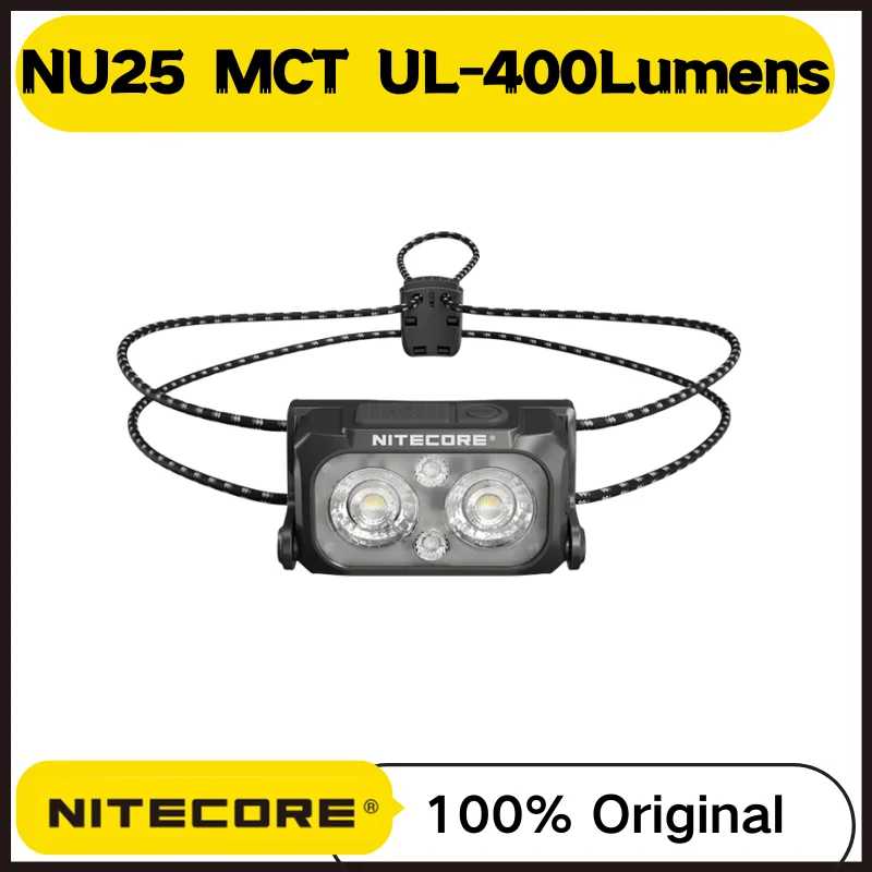 NITECORE NU25 MCT UL 400 люмен USB-C перезаряжаемый налобный фонарь Встроенный аккумулятор емкостью 650 мАч для активного отдыха Освещение Портативное освещение