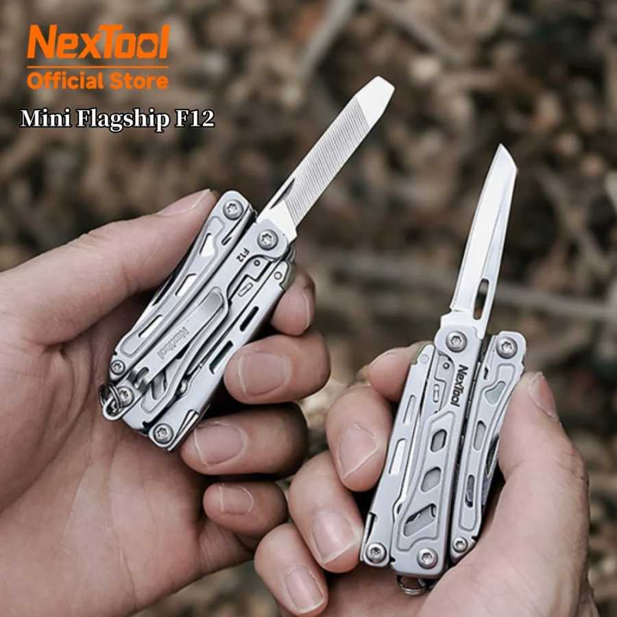 Многофункциональный инструмент NexTool Keychain Mini Flagship F12, 15 в 1: отвертка, плоскогубцы, напильник, линейка, открывалка для бутылок, ножницы, EDC-инструмент. Наборы инструментов