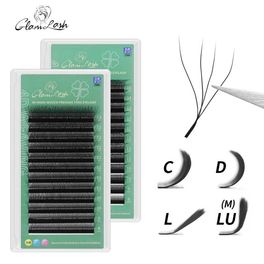 GLAMLASH 4D5D W-образное наращивание ресниц Готовые объемные вееры W Стильные ресницы из искусственной норки Мягкие легкие вентиляционные натуральные ресницы Косметика