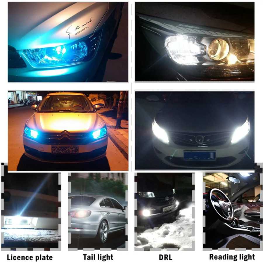 Фотография №5 товара 10x2021 Новейший автомобильный фонарь W5W Led T10 COB Glass 6000K