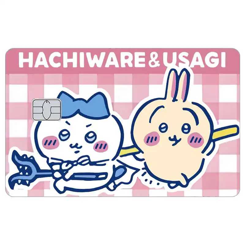 Фотография №2 товара Мультяшные милые наклейки Kawaii Chiikawas для кредитных карт: матовые стикеры