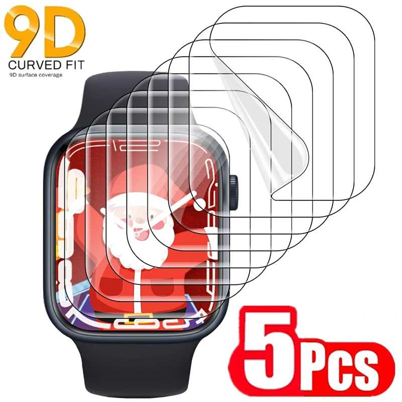Гидрогелевая пленка для Apple Watch 5, 6, SE, 40 мм, 44 мм, 42 мм, 38 мм, защитная пленка для экрана Apple Watch Ultra 49 мм, 7, 8, 9, 41 мм, 45 мм, 10, 42/46 мм, 5 шт. Аксессуары для часов