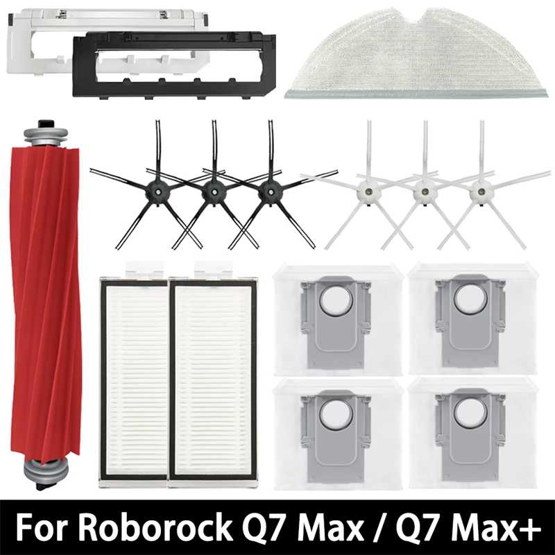 Аксессуары для Roborock Q7 Max / Q7 Max+ / Q7 Plus / T8: основная и боковые щетки, HEPA-фильтр, насадка для влажной уборки, запасные части для робота-пылесоса Запчасти для бытовой техники