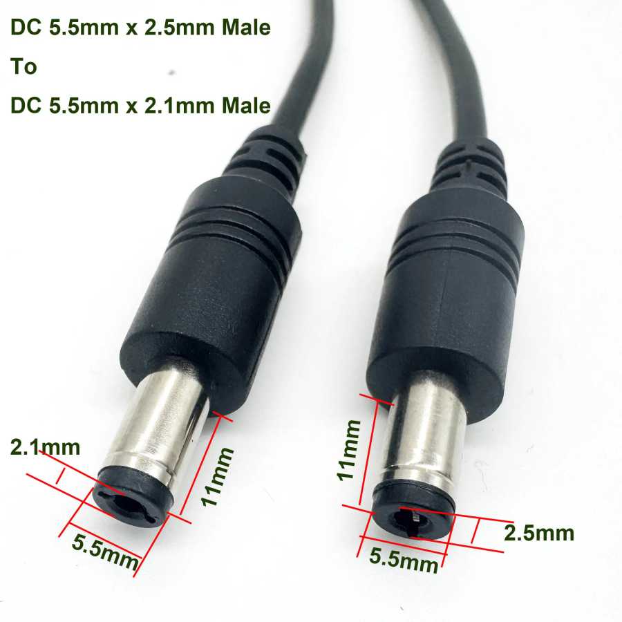 Фотография №4 товара Кабель-адаптер DC Power Plug 5.5x2.5 мм (штекер) на 5.5x2.1 мм