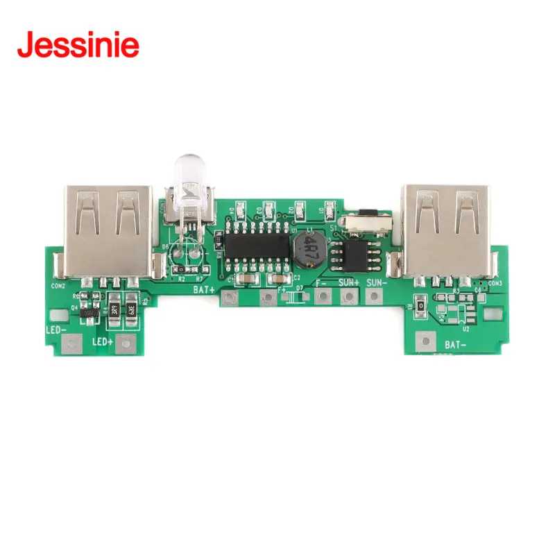 2 USB 5V 2A Модуль зарядного устройства для мобильного банка питания Литий-ионный аккумулятор 18650 Плата для зарядки аккумулято Активные компоненты