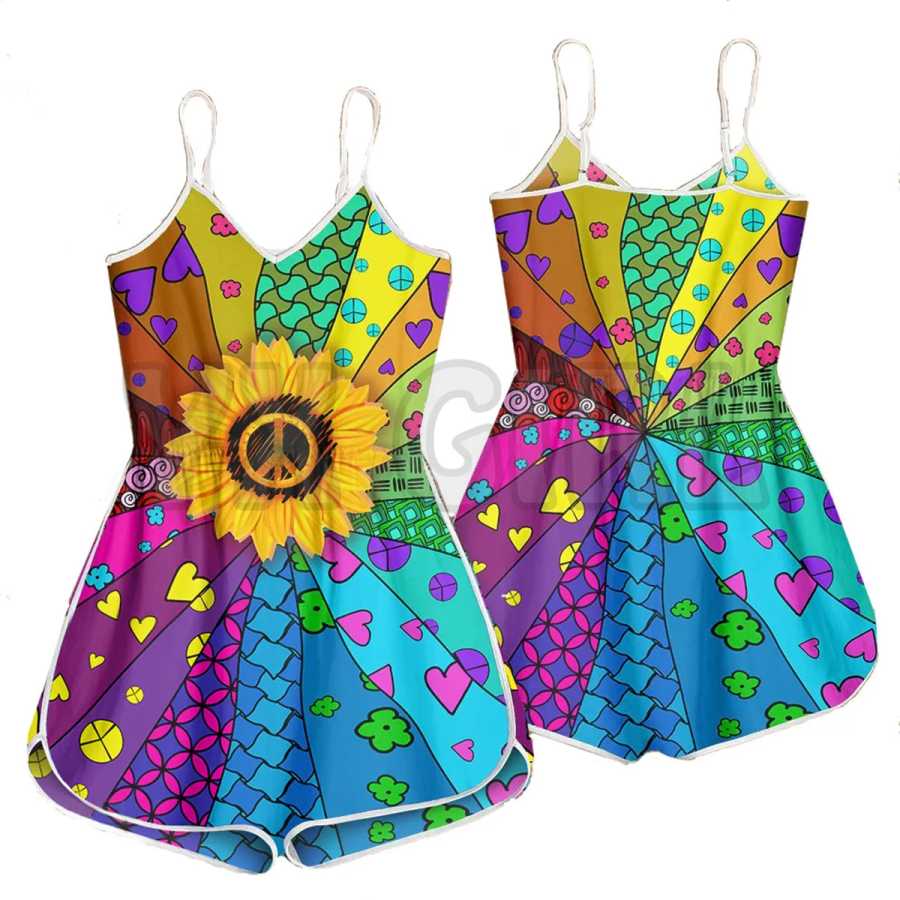 YX GIRL Hippie Sunflower 3D Комбинезон с принтом по всей поверхности, летняя женская одежда в стиле бохо Юбки по индивидуальному заказу