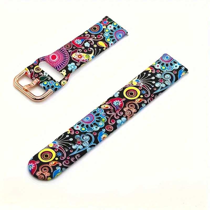 Силиконовый ремешок 20 мм/22 мм для Amazfit GTS 4/3/2/2e/GTS2 Mini/GTR 42 мм/47 мм/GTR 4/3 Pro, женский браслет с принтом amazfit bip Band Аксессуары для часов