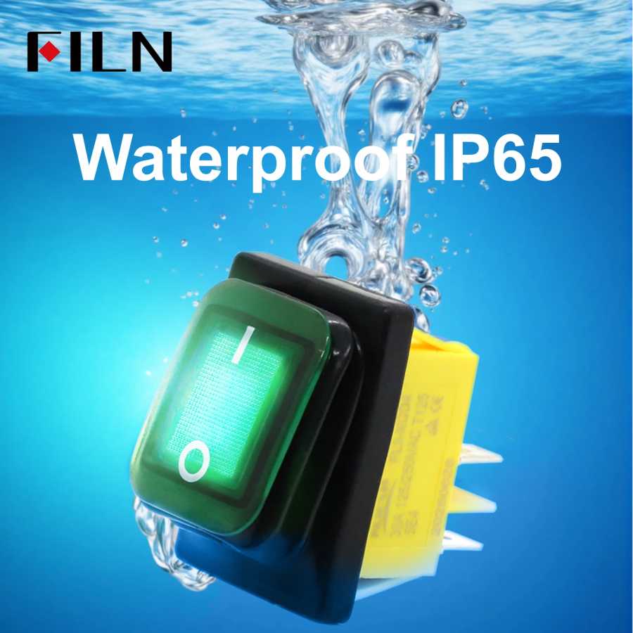 Фотография №3 товара FILN 30A 12V 24V 110V 220VLED Кулисный переключатель Водонепроницаемый IP65