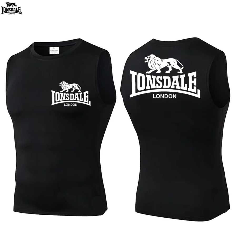 Фотография №2 товара LONSDALE компрессионная майка, мужская спортивная рубашка без рукавов, быстросохнущая спортивная