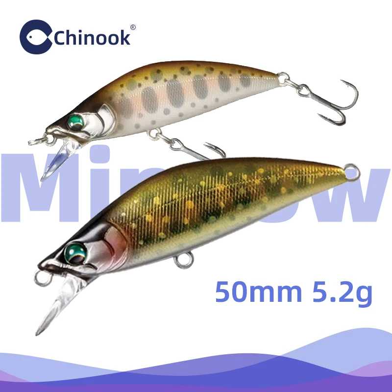 Приманка Chinook Sinking Minnowbait для ловли мелкой форели, 50 мм, 5,2 г, для рыбалки, свимбейт, приманка для щуки, окуня, басса. Для рыбалки