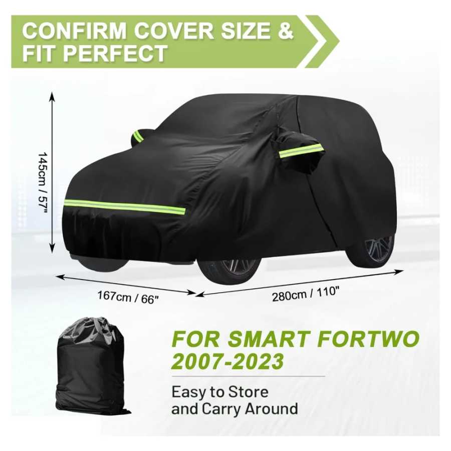 Фотография №5 товара Водонепроницаемый автомобильный чехол для Benz Smart Fortwo 2007-2023 с дверной