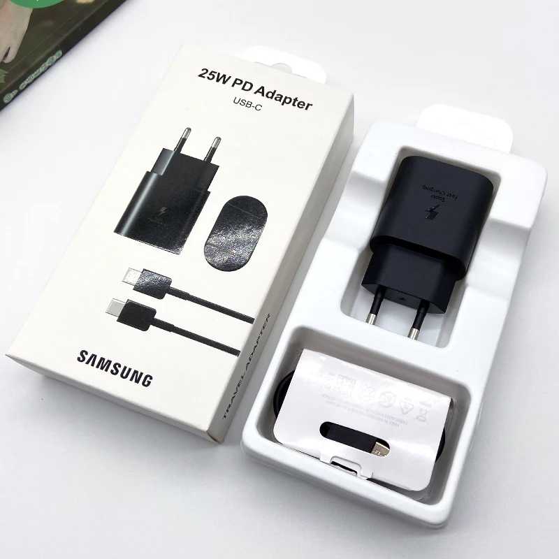 Супербыстрое зарядное устройство Samsung 25 Вт Usb Type C Cargador для Galaxy A54 A34 A33 A53 A73 5G S20 S21 S23 FE EU Адаптер питания EP-TA800 Аксессуары для мобильных телефонов