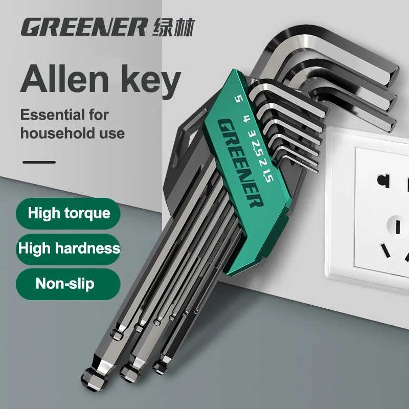 GREENERY Greener Удлиненный Радужный Ключ Набор шестигранных ключей Шестигранный ключ Многофункциональный инструмент с короткой рукояткой Универсальный гаечный ключ Ручные инструменты