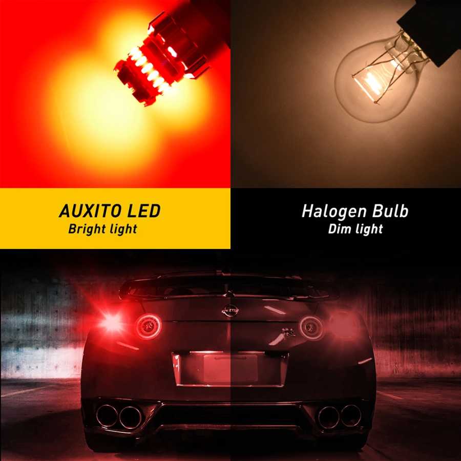 Фотография №1 товара AUXITO 2 шт. P21W BA15S светодиодный красный 1156 7506 BAY15D