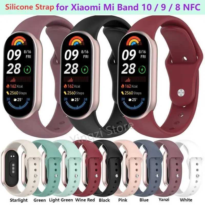 Мягкий силиконовый ремешок для Xiaomi Mi Band 10 9 8, сменный браслет для умных часов Mi Band 10 9 8 NFC, аксессуары для браслета 