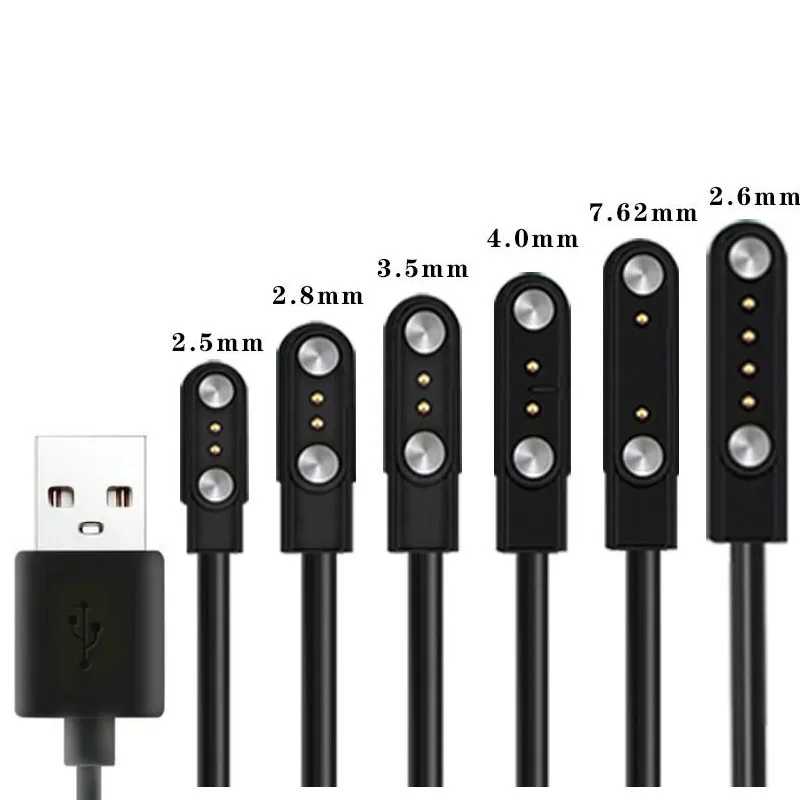 2 контакта, 4 контакта, адаптер для док-станции для умных часов, USB-кабель для зарядки, шнур для умных часов для взрослых/детей, аксессуары для проводов для зарядки Умная электроника