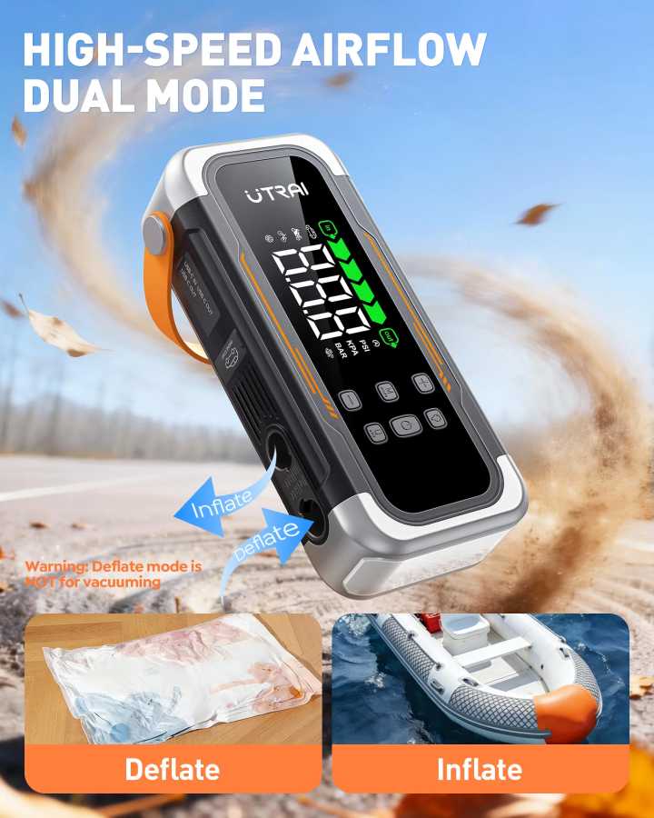 Фотография №2 товара UTRAI 5 в 1 6000A Автомобильный стартер 150PSI Воздушный насос