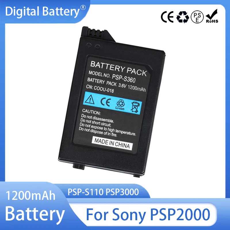 PSP-S110 PSP2000 Сменные литиевые батареи 1200 мАч для портативной консоли Sony PlayStation PSP3000 Батарея геймпада Видеоигры и аксессуары