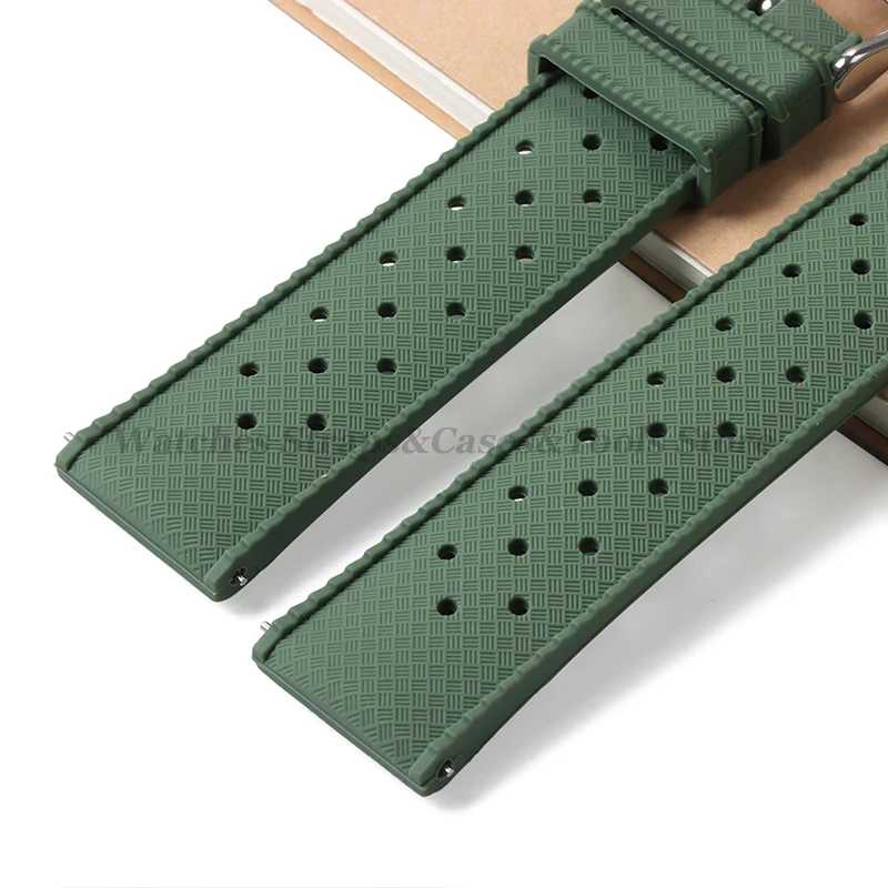 Фотография №4 товара Tropical Silicone Watch Band Quick Release Strap 18mm 20mm 22mm