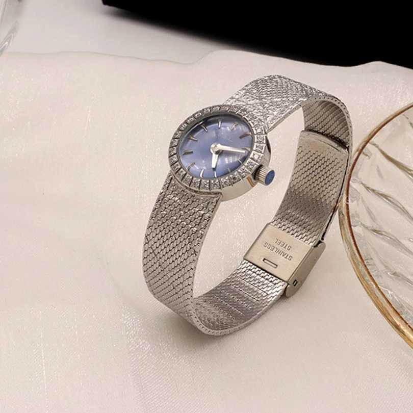 Фотография №4 товара Женские часы для девочек, кварцевые часы Reloj Mujer, бриллианты, серебро,