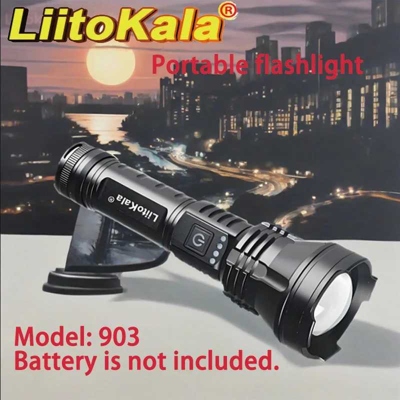 Фонарик Liitoka LF-903 высокой яркости без батареек, с USB-зарядкой, с функцией зума, для дома, улицы, кемпинга и рыбалки. Портативное освещение