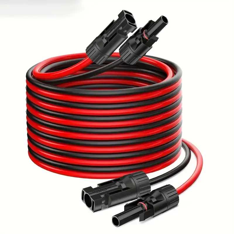 Удлинительный кабель для солнечных панелей 236 дюймов/6 м, 14AWG, комплект удлинительных кабелей для солнечных батарей с разъемами типа &laquo;мама-папа&raquo; для автодомов и портативных электростанций Аксессуары и запчасти