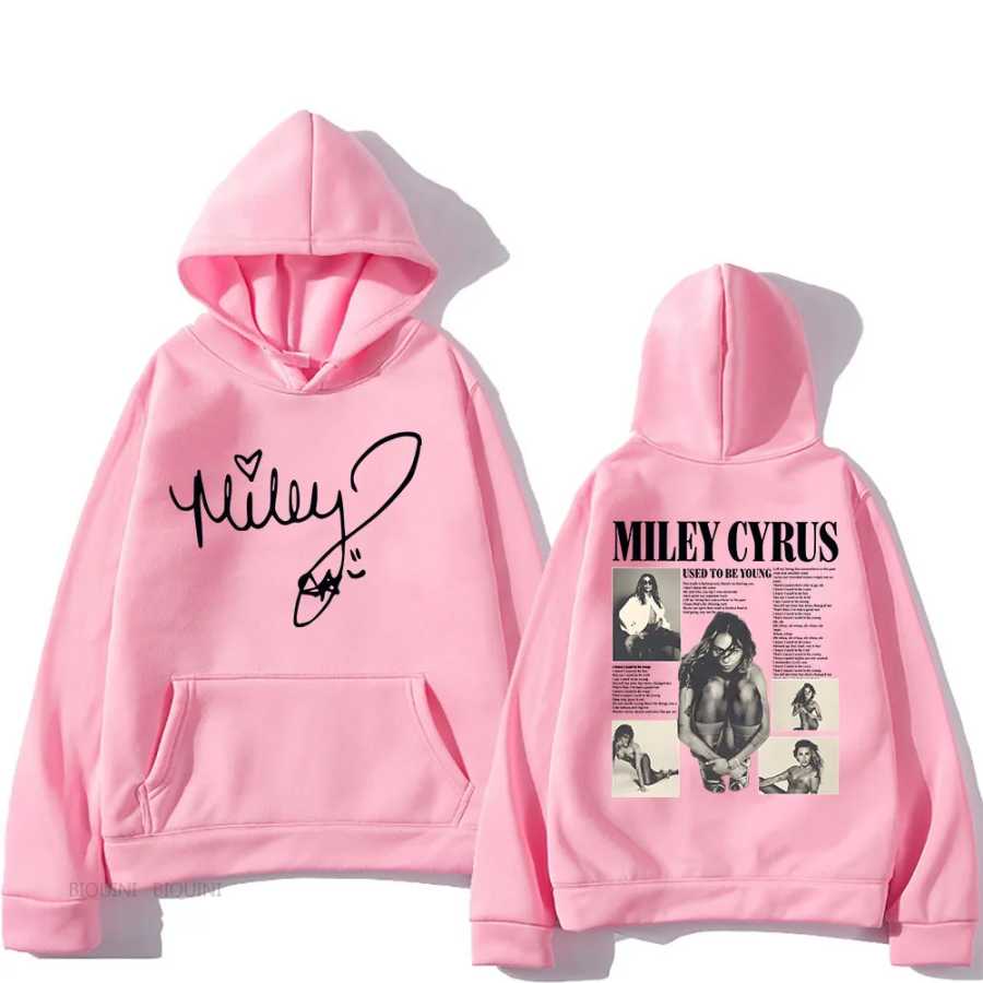 Фотография №4 товара Толстовки с капюшоном Singer Miley Cyrus, повседневные толстовки с длинными