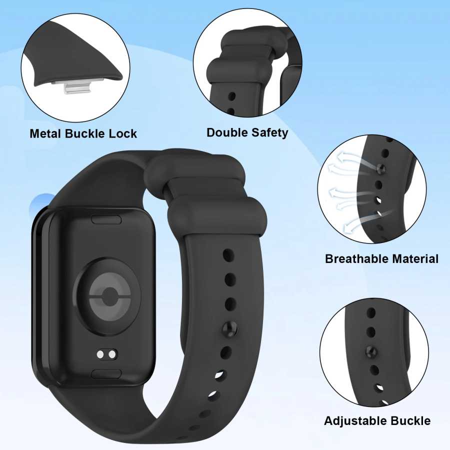 Фотография №3 товара Силиконовый ремешок для Xiaomi Mi Smart Band 8/9, сменный спортивный