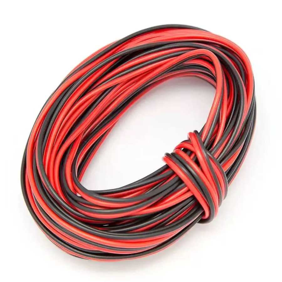Электрический провод 24AWG черно-красный, 2-контактный разъем, красно-черный удлинительный кабель для светодиодных лент, ламп, солнечных панелей Электрика