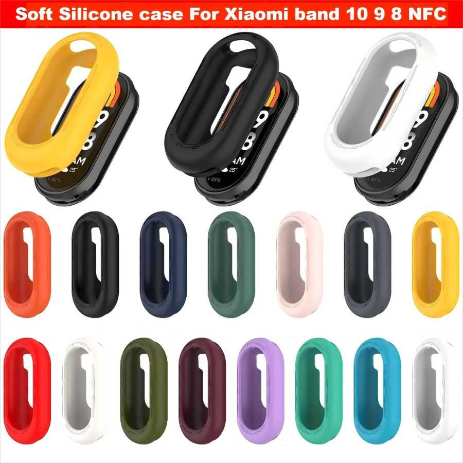 Мягкий силиконовый чехол для Xiaomi Band 10 9 8, чехол-браслет NFC, эластичный бампер для Xiaomi smart band8 9 10, защитная пленка для экрана браслета Умная электроника