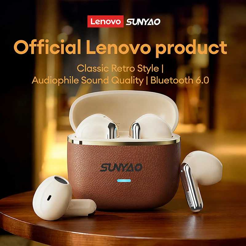 Наушники Lenovo LE-230 TWS Bluetooth 6.0 с шумоподавлением ENC, беспроводные, HiFi-звук, низкая задержка, полувнутриканальные Портативное аудио и видео