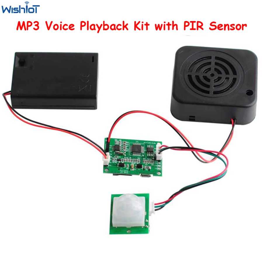 DIY MP3 комплект воспроизведения голоса музыки с PIR-датчиком, модуль записи звука, поддержка загрузки через USB, TF-карта для подарочного магазина, Welcomer Электронные игрушки