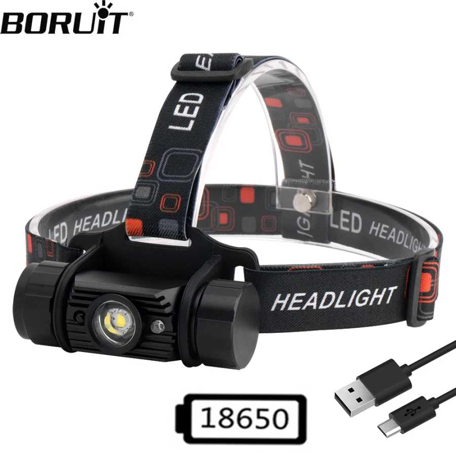 BORUiT RJ-020 светодиодный индукционный налобный фонарь 1000LM датчик движения 18650 перезаряжаемый налобный фонарь для кемпинга, охоты Портативное освещение