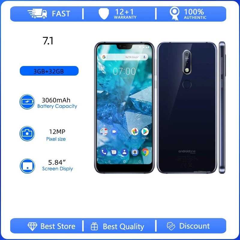 Разблокированный восстановленный оригинальный мобильный телефон 7.1 12MP 4G 5.84 дюйма с отпечатком пальца, 3060 мАч, с поддержкой русского, арабского, ивритского языков Б/У и восстановленные телефоны