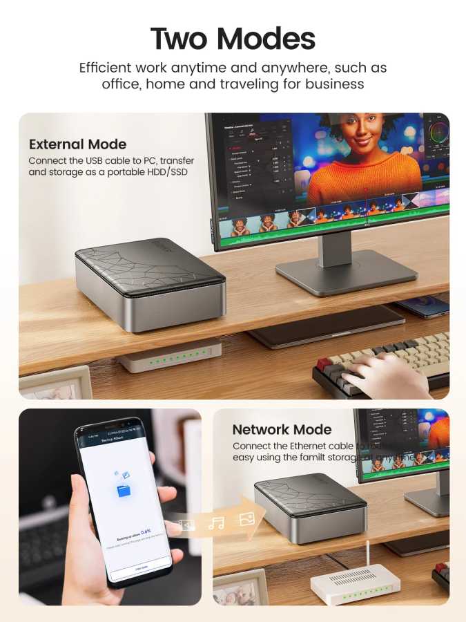 Фотография №4 товара Внешний USB-порт ORICO NAS, 3,5 дюйма, Type-C