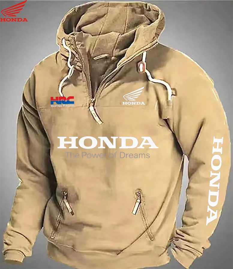 Фотография №4 товара Мужская мотоциклетная толстовка Honda с карманом на молнии в европейском