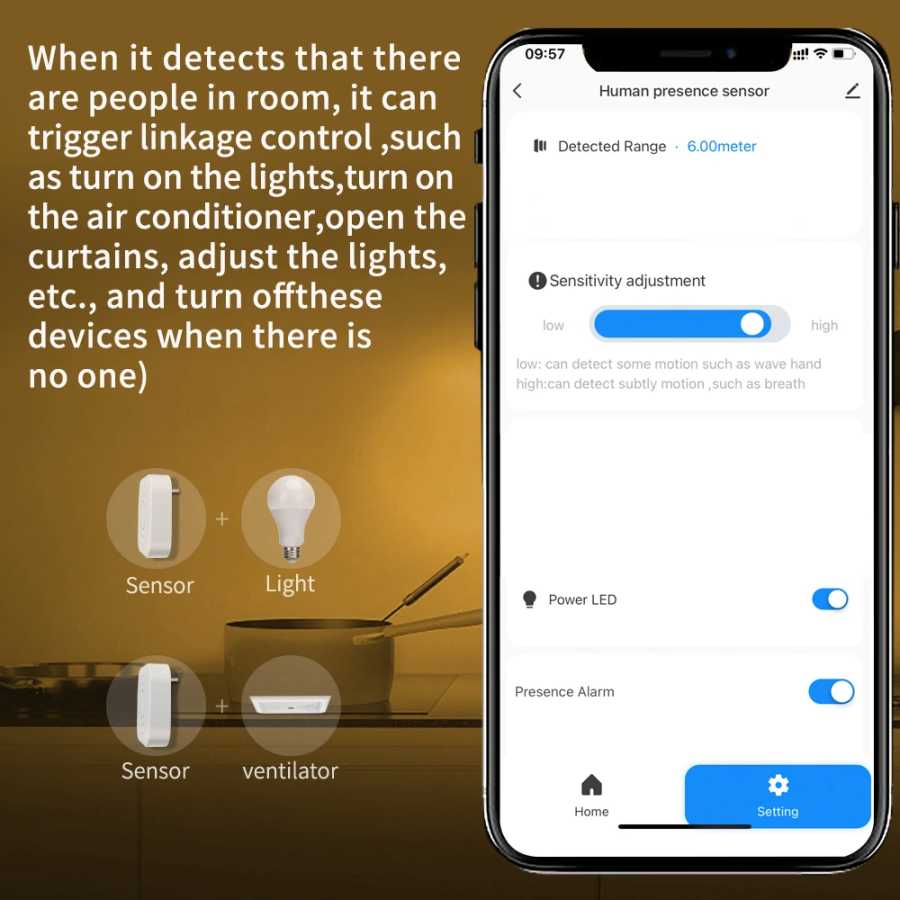 Фотография №3 товара Датчик движения Lincukoo Tuya ZigBee 3.0 Smart 24G для обнаружения