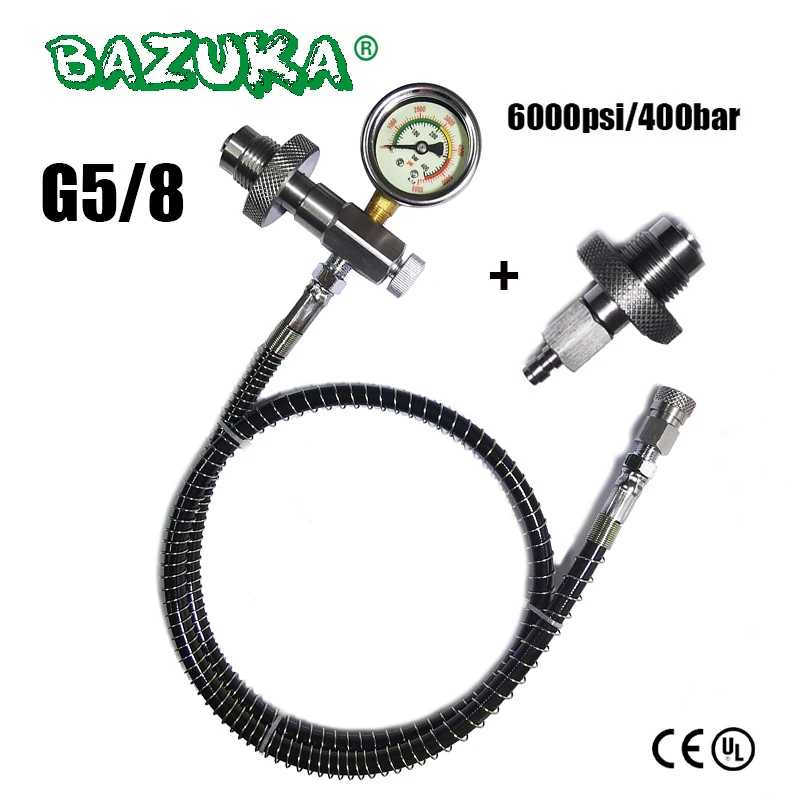 Новый HPA Air DIN Dive Cylinder Decanting Equalizing Fill Station, шланг давления и манометр, двойной 232 и 300 бар Стрельба