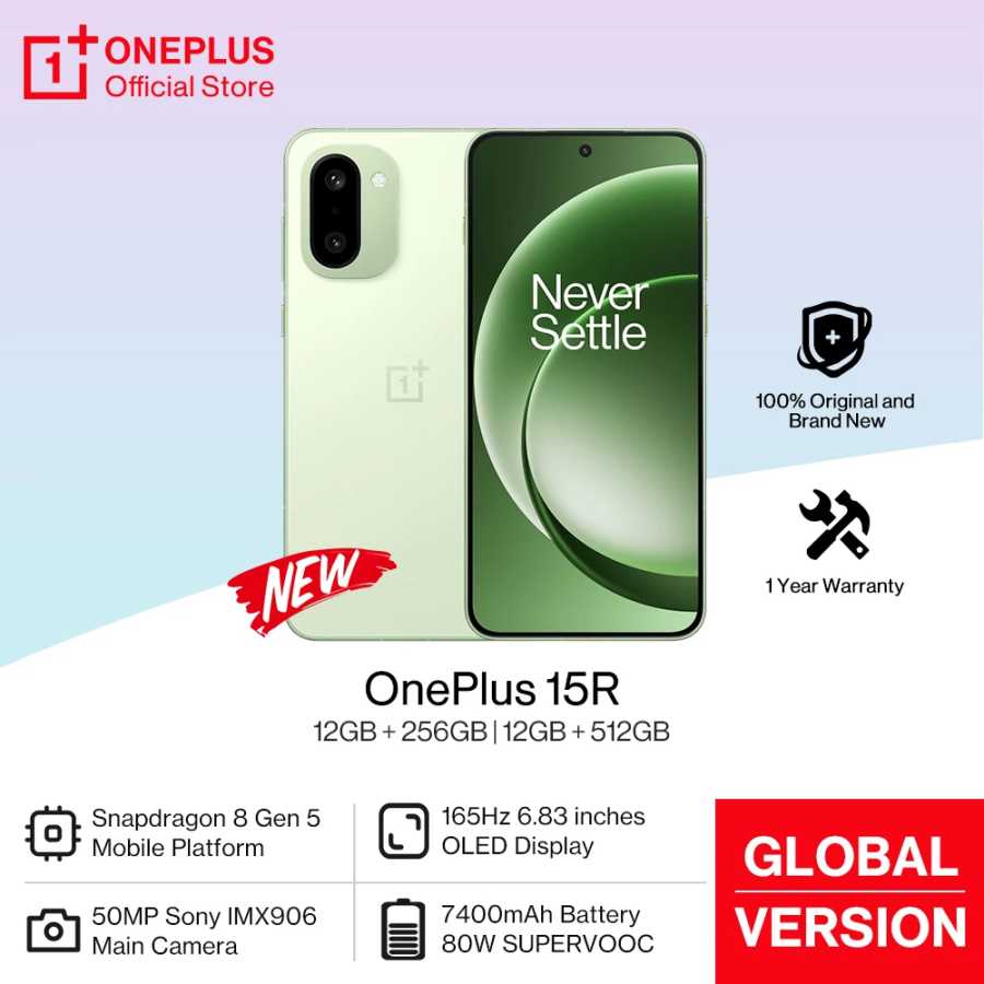 OnePlus 15R Глобальная версия Смартфон Snapdragon 8 Gen 5 Аккумулятор 7400 мАч Дисплей 165 Гц IP68 IP69 Мобильные телефоны