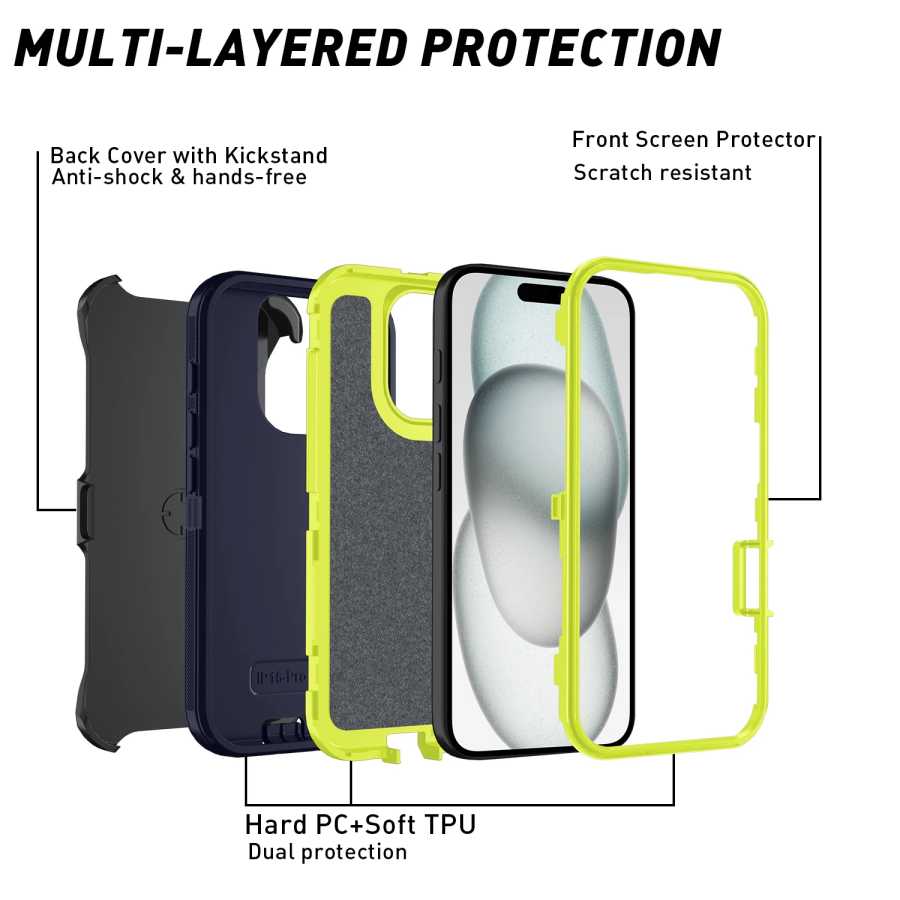 Фотография №3 товара Бронированный противоударный чехол для телефона Defender для iphone 11 12