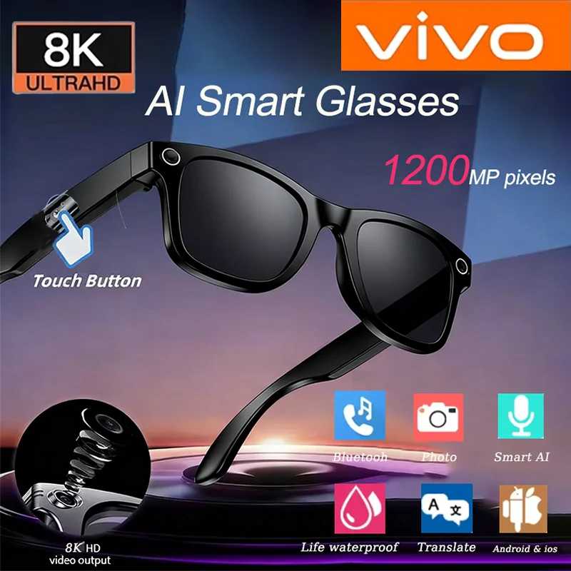 Умные очки Xiaomi 8K, 1200 МП, HD-камера, Bluetooth-вызов, чат GPT, голосовой помощник, музыкальный плеер, переходные солнцезащитные очки с искусственным интеллектом, новинка Умная электроника