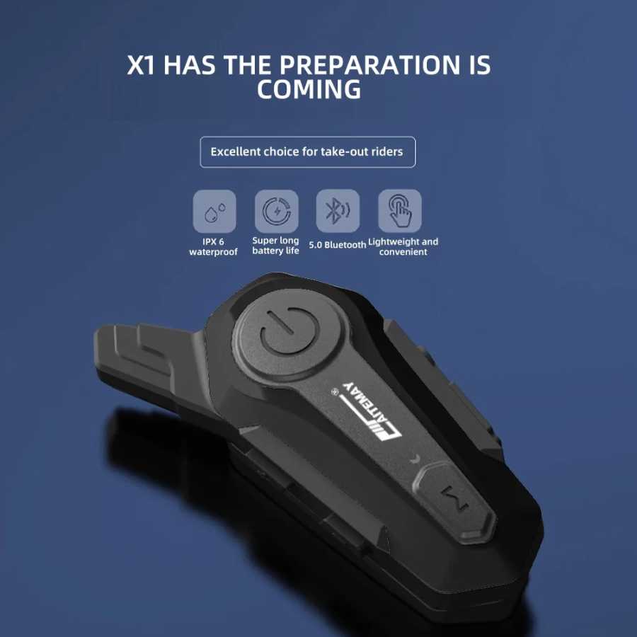 Фотография №5 товара X1 Plus мотоциклетная Bluetooth 1000 м домофонная гарнитура для шлема