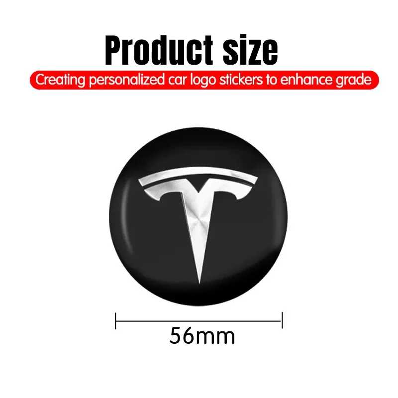 Фотография №2 товара 4 шт., 56 мм, колпачок Tesla Hub, логотип центральной крышки,